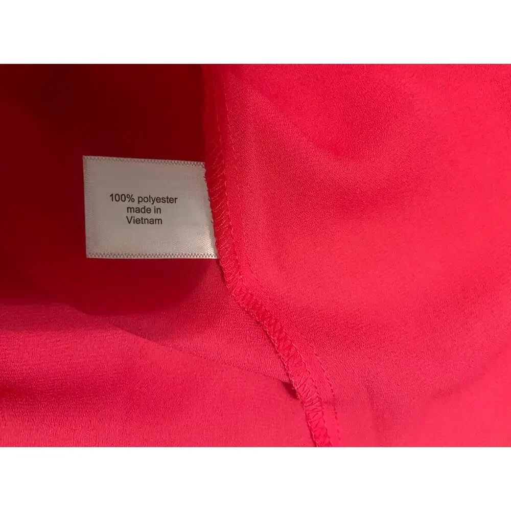 Lane Bryant Size 20 Semi Sheer Button Up Sleeveless Blouse - Hot Pink EUC - Picture 8 of 11